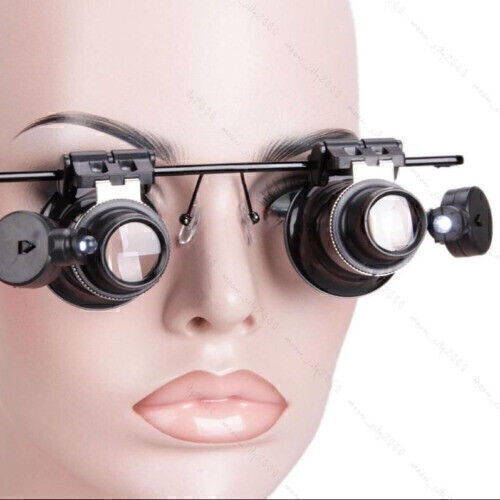 20x Vergrößerung Augenlupe Brille Lupe Linse Juwelier Uhr Reparatur mit LED Licht - Bild 7 von 9