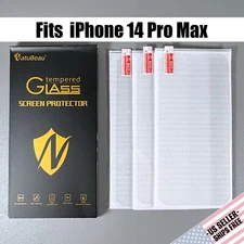 Screen Protectors for iPhone 14 Pro Max - 3x HD Clear Glass | Set of 3 Protector