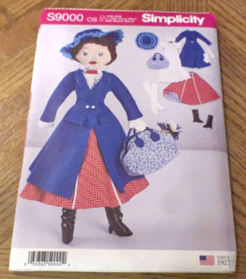 Simplicity Pattern S9000  ~ 17'' Stuffed Doll & Clothes ~ Mary Poppins