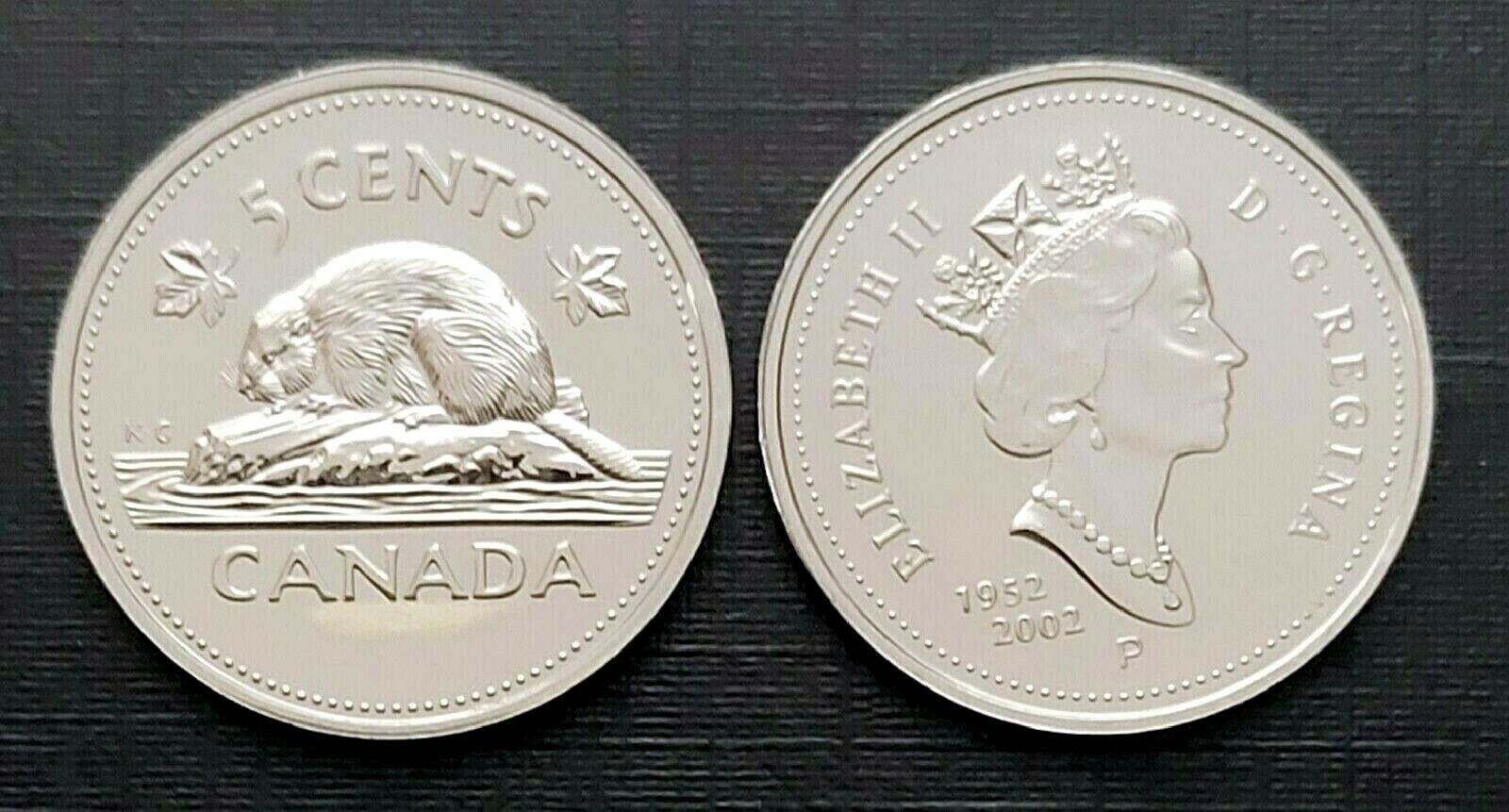 Canada 1952 - 2002P QEII Jubilee Proof Like Five Cent Piece!!