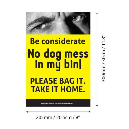 No Dog Fouling / Dog Poo / Dog Mess In My Bin / Wheelie Bin Warning Sticker - Picture 2 of 4
