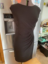 Black Cocktail Dress with Side Inserts by Chaps Size Large