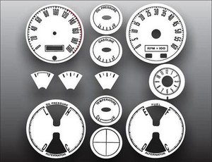 1967-1968-Ford-Mustang-METRIC-KPH-KMH-Dash-Instrument-Cluster-White-Face-Gauges