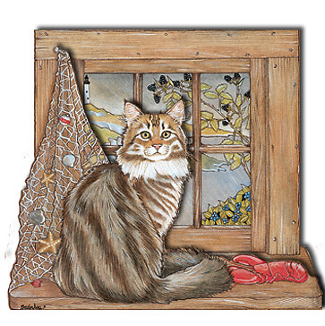 Maine Coon Cat 2D Wooden Magnet - Picture 1 of 1