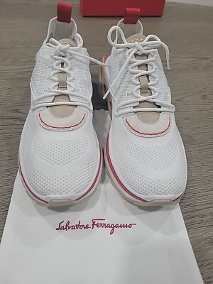Salvatore Ferragamo Nima Knit White Mens Sneaker 12 M NEW
