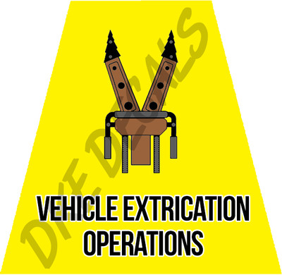 Extrication Sticker VEHICLE EXTRICATION OPERATIONS HELMET TET TETRAHEDRONS STICKER YELLOW ...