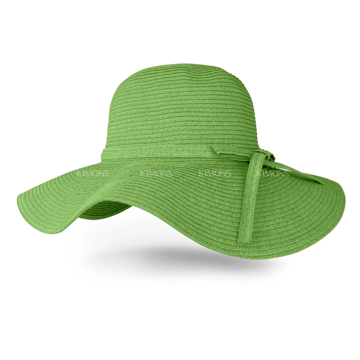 NWOT‎ Kokin New York Green Woven Wide Brim Wired Floppy Sun Hat Beach Summer Genevieve 4 main image 4