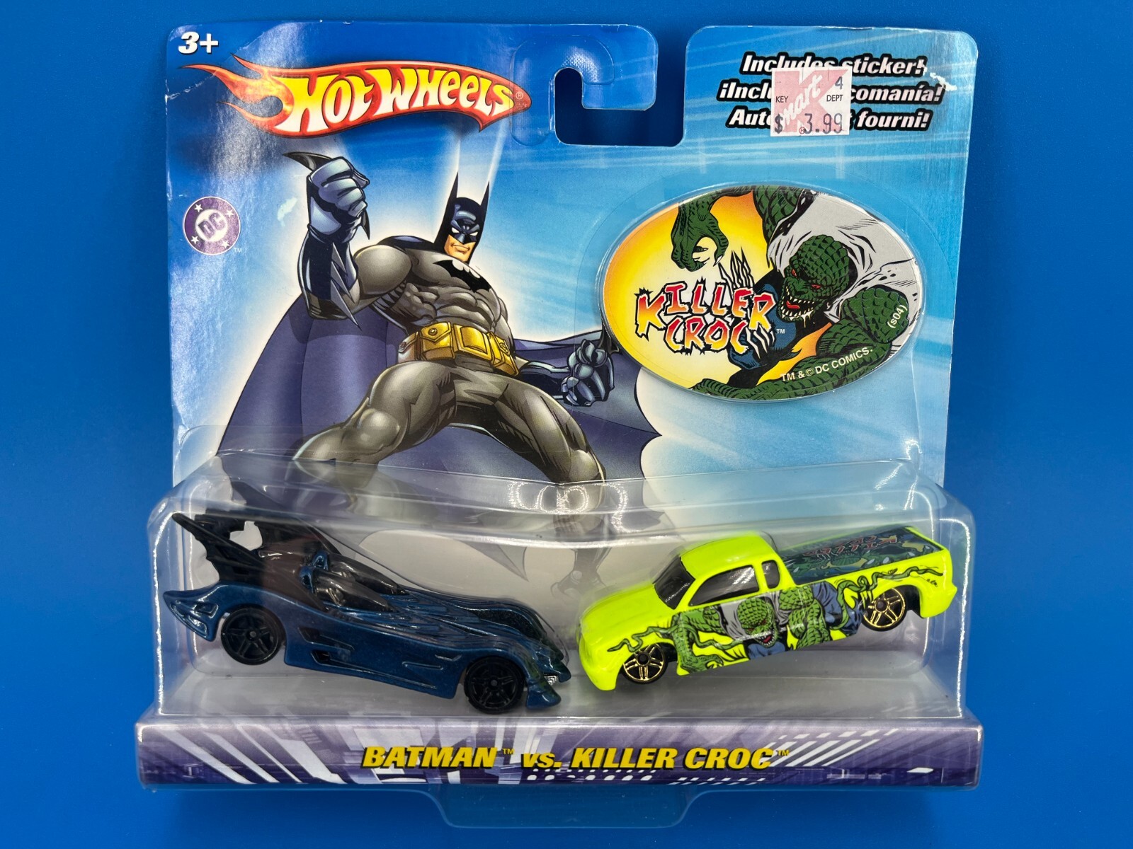 Hot Wheels 1:64 Scale BATMAN vs KILLER CROC Diecast w/ Sticker DC Comics