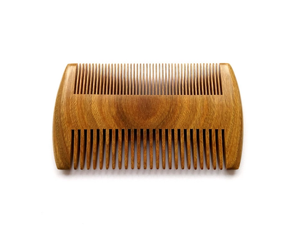 Green Sandalwood Peach Wood Comb – Anti-Static Pocket Hair & Beard Comb - Image 2 of 4