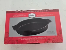 NEW Parini Ceramic Cookware For The Grill Casserole Pan Grill 8.5" x 14.8"
