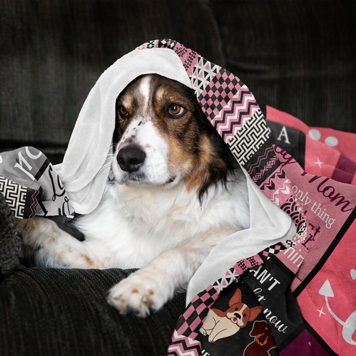 Dog Mom Blanket 60"x50" Gift for Dog Lover Owner Women Christmas Birthday - Picture 6 of 7