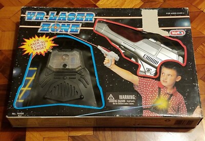 Vintage 1990s Virtual Reality VR Laser Zone Gun & Chest Target New SEALED Box 