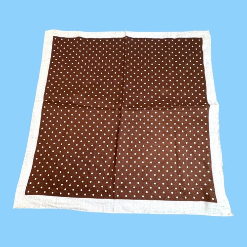Brown Polka Dot Handkerchief Pretty Woman Julia Roberts Silk 13" Pocket Scarf - 第 1/4 張圖片