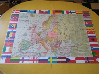 Puslespil Europakort med Flag 140-Piece European Flag Puzzle 61x92 cm (2' x 3')