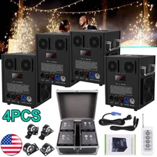 4Pcs 700W Cold Spark Machine Party Stage Sparkle Show Wedding With Flight Case