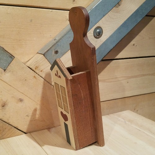 Wood Wall Hanging Match Box Holder Rustic Country Farm House Style - Swanky Barn - Picture 7 of 12
