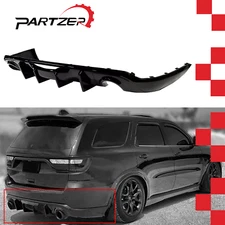 Rear Bumper Diffuser Fit 2011-24 Dodge Durango R/T SRT V2 Glossy Black Shark Fin