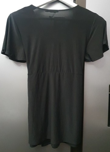Womens Boohoo Maternity Tie Waist Slinky Wrap Top UK10 EU38 US6 Black Blouse - Picture 12 of 12