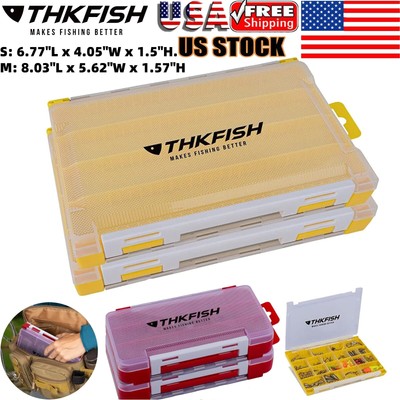 THKFISH Double Sided Fishing Tackle Storage Box Fishing Lure Organizer Case US