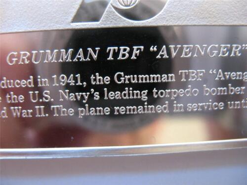 1-OZ.925 SILBER LUFT & SPACE BAR, 2285 GEPRÄGT (WWWII GRUMMAN TBF AVENGER) + GOLD - Bild 6 von 11