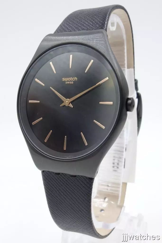 Black leather swatch sale
