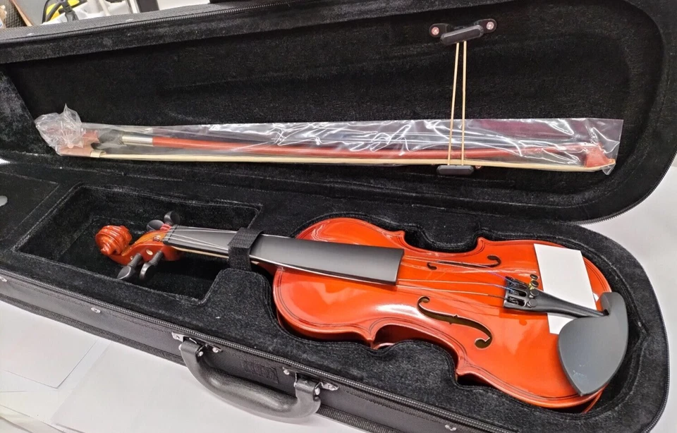 Octon Violino Misura 1/8 Custodia Rigida Archetto Mentoniera e Cordiera Arco - Immagine 4 di 4