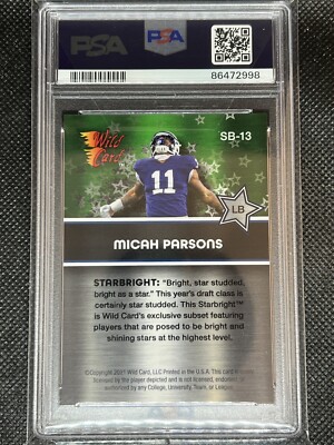 2021 Wild Card Alumination MICAH PARSONS RC #SB13 Green Starbright