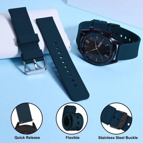 WOCCI Cinturino Orologio Silicone Cinturini Gomma 12 14 15 16 17 18 19 20 21 22 24mm - Foto 21 di 143
