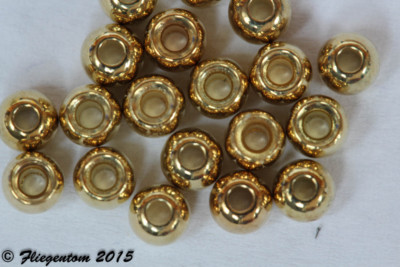 Fliegentom Messingperlen Goldfarben