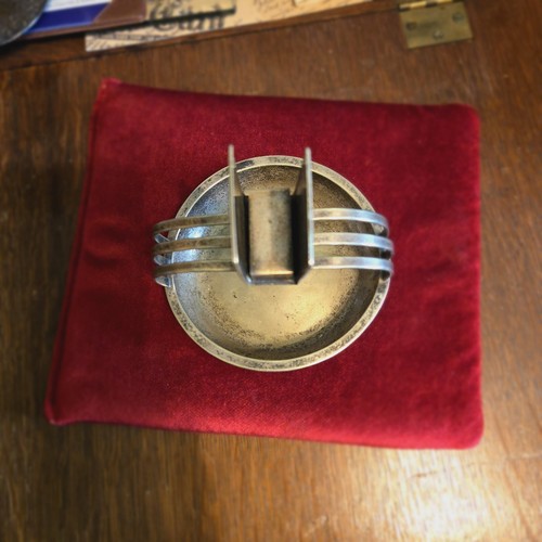 1930's Art Deco Silver Plated Mark Cross London Ashtray With Matchbox Holder - Picture 4 of 9
