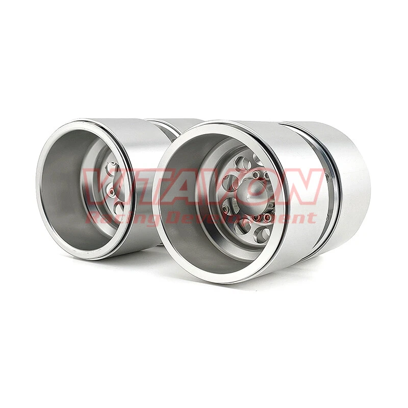 Rueda trasera de bloqueo de doble cuenta Vitavon CNC de aluminio de 2,2" para camión Traxxas Trx-6 1/10 Foto 3 de 4