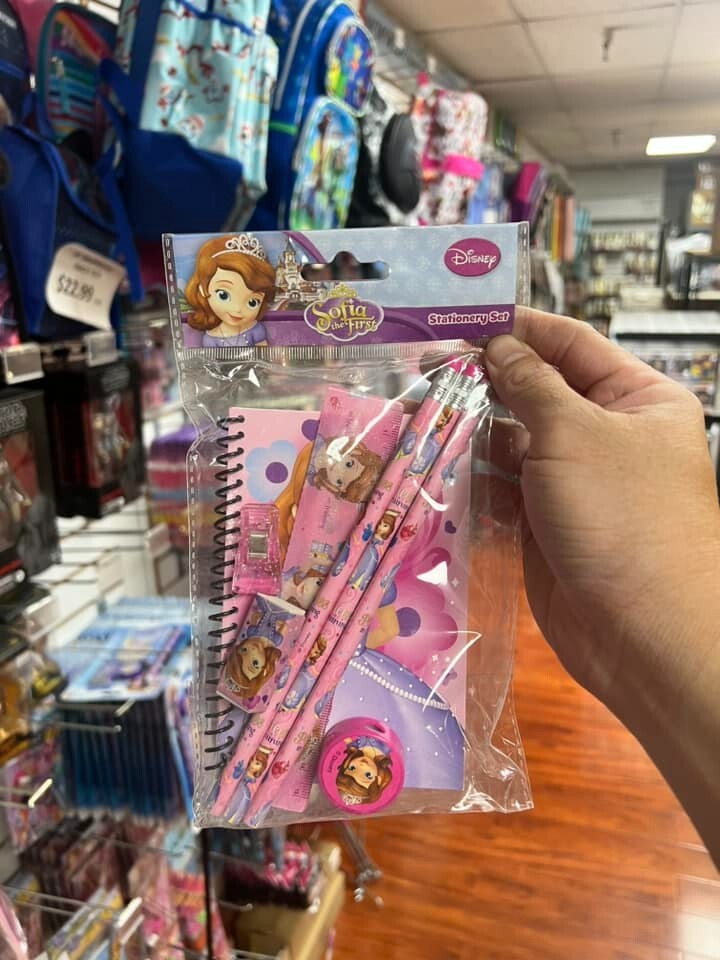 SOFIA Light Pink Stationery Set with Pencils Eraser Sharpener and Notepad-image