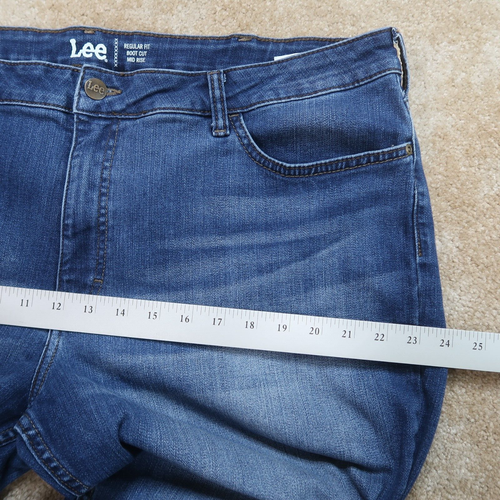 Lee Mid Rise Regular Bootcut Jeans Women's 22 Blue Denim Pants - Picture 8 of 11