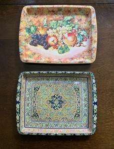 Daher Decorated Ware Tin Tray 7 75 X 6 Floral Pitcher Design