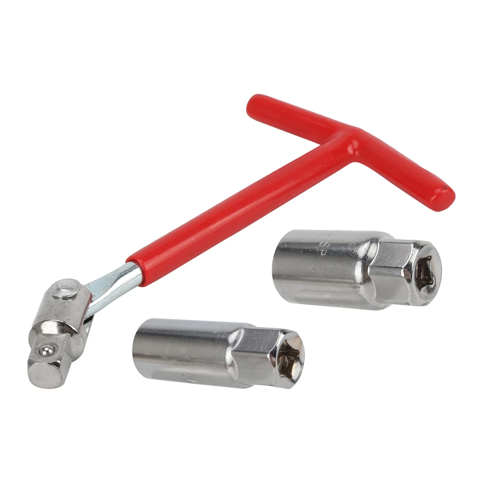 Herramienta de extracción de bujías 16 mm y 21 mm mango en T llave flexible juego de llaves de vaso Foto 2 de 4
