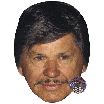 Charles Bronson (Brown Hair) Celebrity Mask, Flat Card Face, Fancy Dress Mask