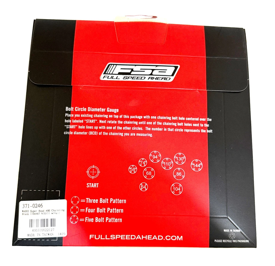 FSA SL-K Super ABS Outer Chainring 46T 110BCD 5-Bolt 10-11 Speed WA002 Black NEW - Image 3 of 4