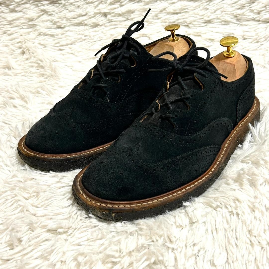 Men 8.5US Trickers Wingtip Black Suede Crepe Sole Uk8.5  display picture 1