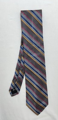 ROBERT TALBOTT CARMEL Men s Silk Striped Hand Finished Tie In Gray M.in.USA E.C