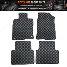 Floor Mats Carpet For 2017-2021 Honda Civic Type-r Checkered Flag Waterproof Floor Mats Carpet For 2017-2021 Honda Civic Type-r Checkered Flag Waterproof