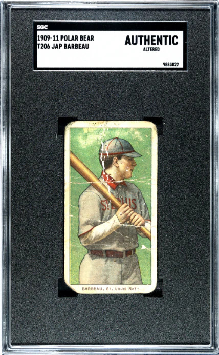 1909 T206 JAP BARBEAU NNO POOR POLAR BEAR SGC A BASEBALL ST. LOUIS CARDINALS