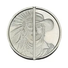 Divisible 1 oz  .999 Fine Silver Round – Native / Cowboy Split Design Elemetal