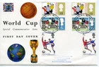 1966 WORLD CUP ORD.+PHOSPHOR GREAT BRITAIN QE2 FDC WEMBLEY FDI PMK SL. FAULT