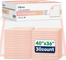 Extra Large Bed Pads 40" X 36" 30 Count , Disposable Super Absorbent Heavy Duty