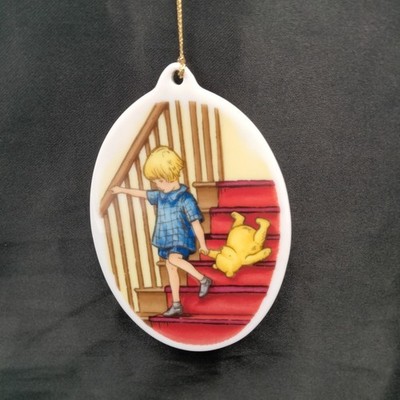 Disney Classic Pooh Christopher Robin & Winnie The Pooh Bear Porcelain Ornament
