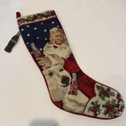 Vtg Needlepoint Coca Cola Stocking Velvet Back Handcrafted Santa Polar Bear NWT
