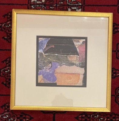 CONTEMPORARY FINE ART COLLAGE MIXED MEDIA ABSTRACT WORK BY WOMAN LOIS UNDERWOOD