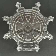 Waterford Crystal Ship's Wheel Paperweight Nautical Sculpture