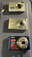 3 Used Digital Cameras 1 Working 2 for Parts 