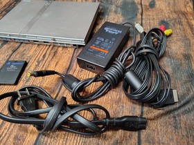 PS2 Slim Console SCPH-77001 Silver PlayStation 2 With Cords & Controller